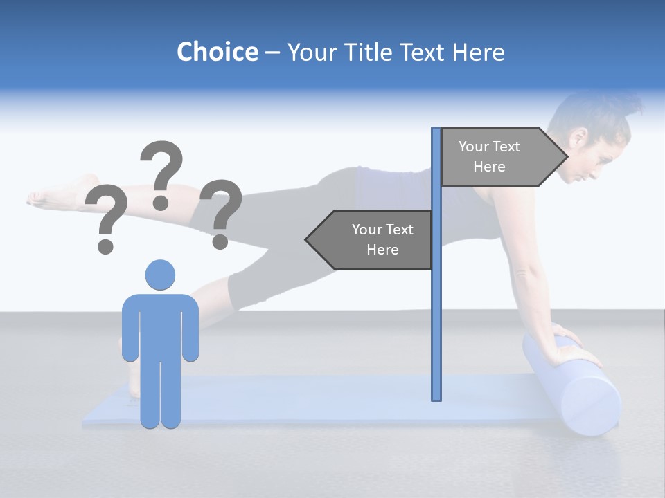 Trainer Woman Blue PowerPoint Template