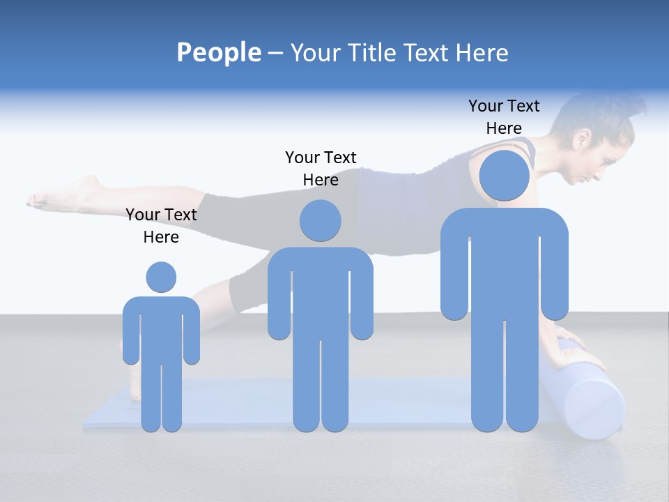 Trainer Woman Blue PowerPoint Template