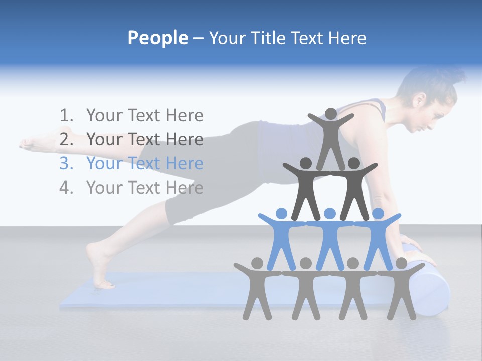 Trainer Woman Blue PowerPoint Template