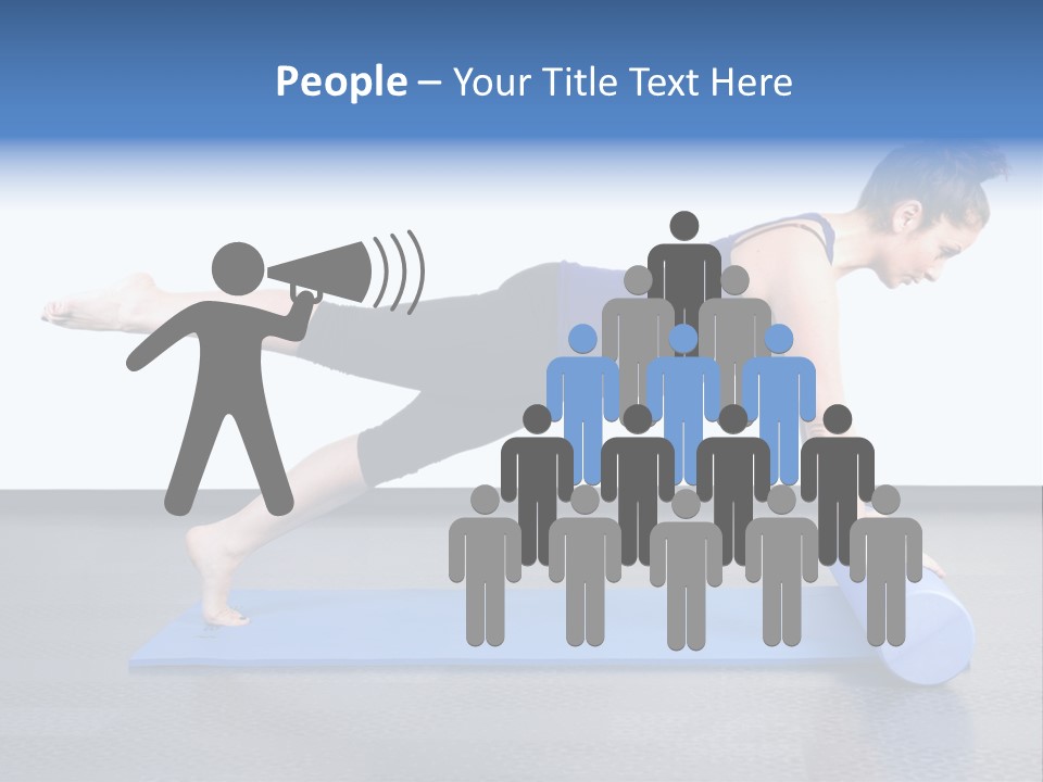 Trainer Woman Blue PowerPoint Template