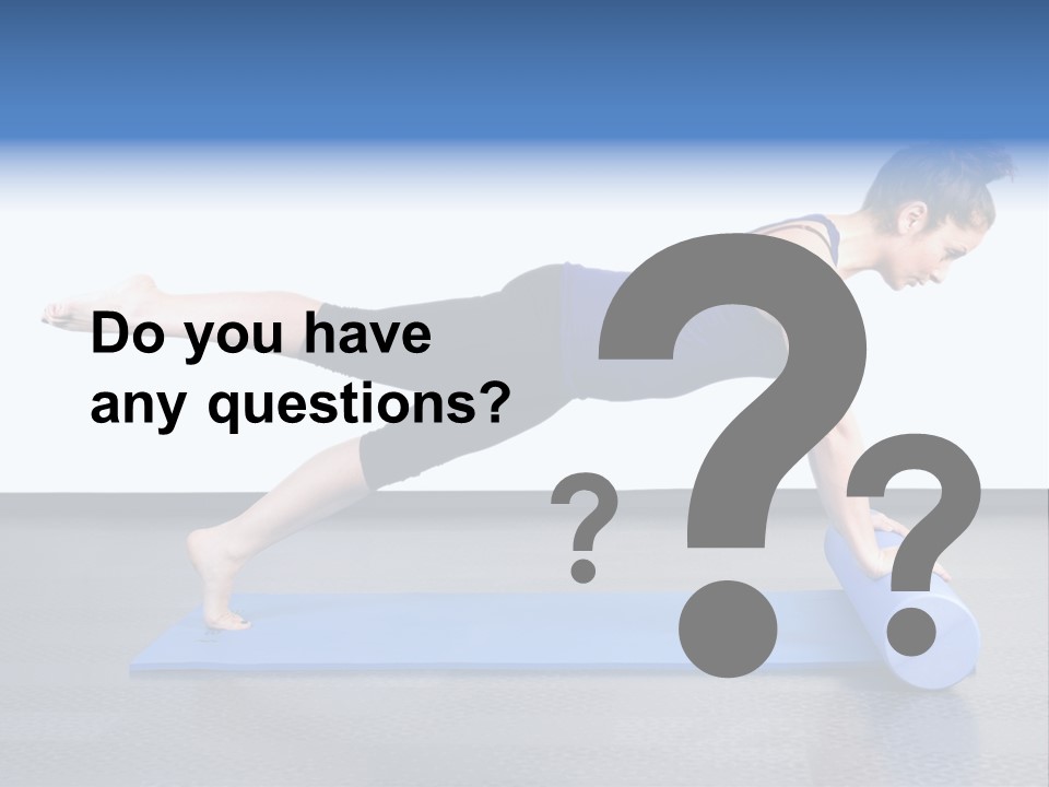 Trainer Woman Blue PowerPoint Template