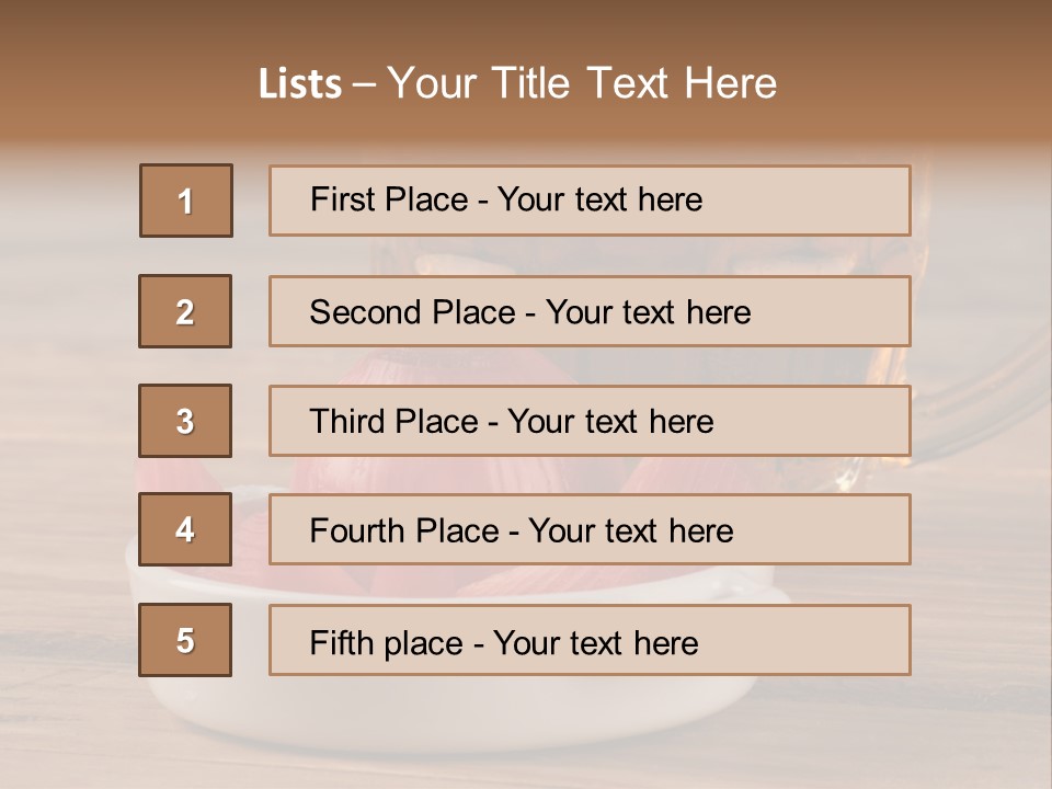 A Mug Of Beer And Onion Slices On A Table PowerPoint Template