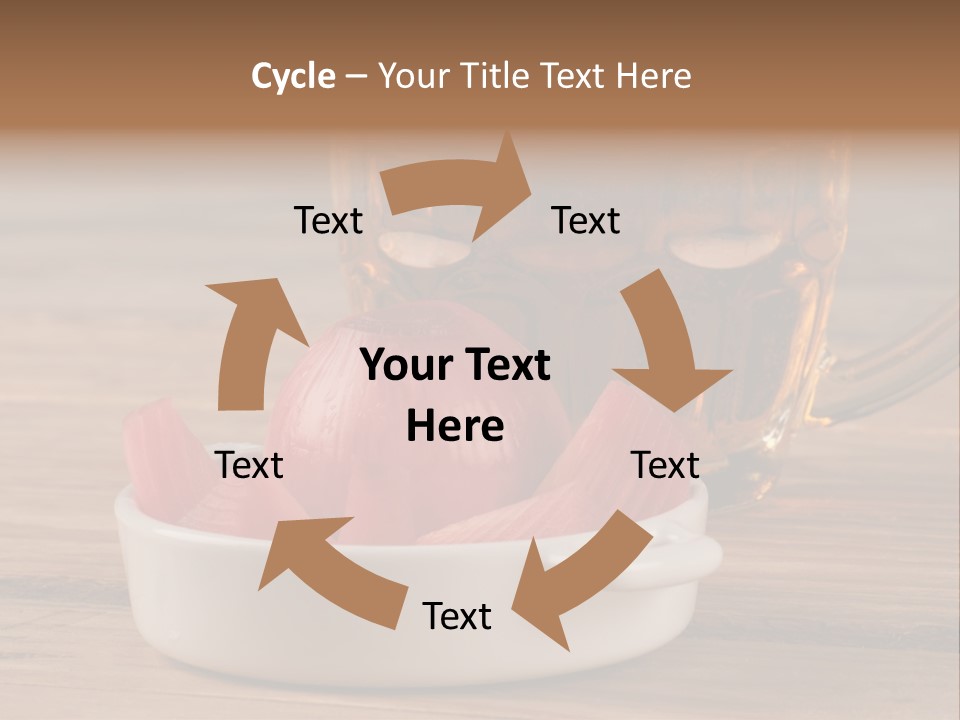 A Mug Of Beer And Onion Slices On A Table PowerPoint Template