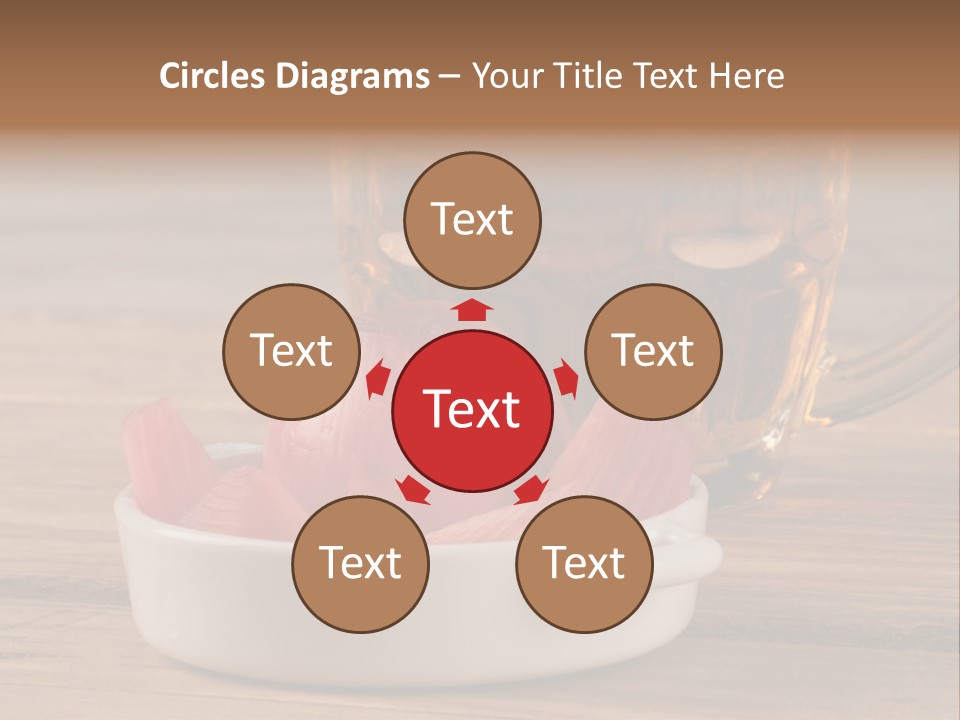 A Mug Of Beer And Onion Slices On A Table PowerPoint Template