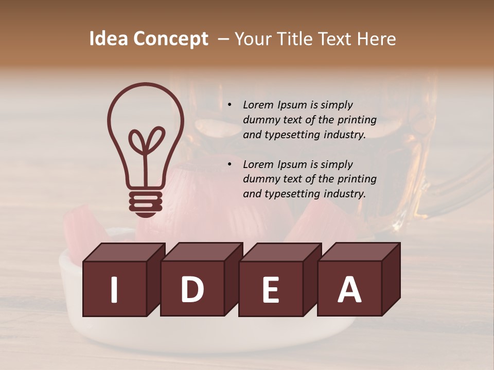 A Mug Of Beer And Onion Slices On A Table PowerPoint Template