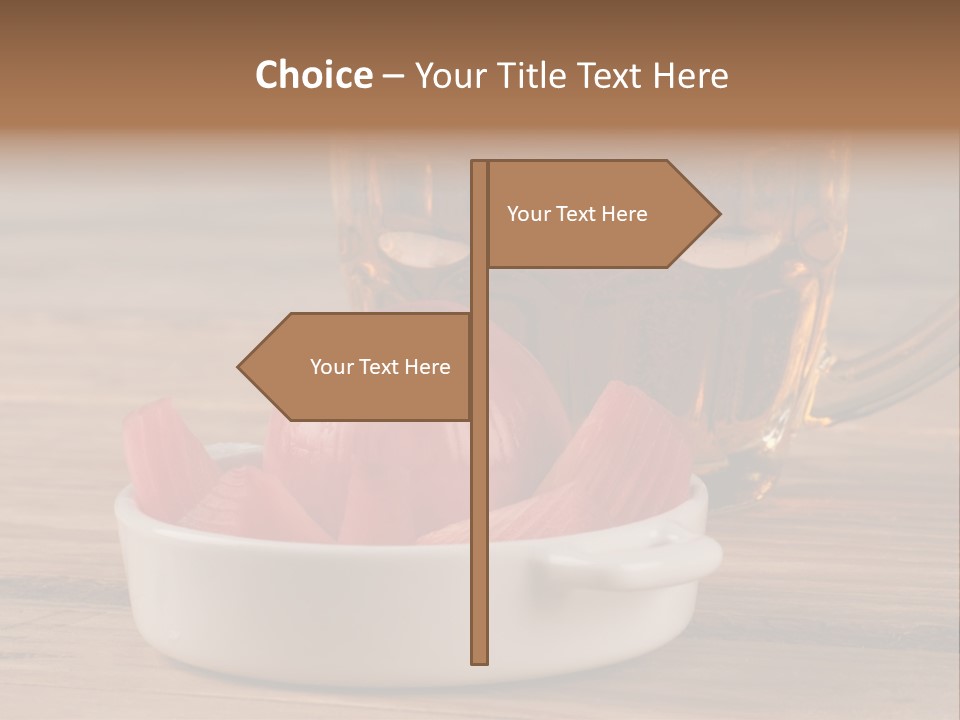 A Mug Of Beer And Onion Slices On A Table PowerPoint Template