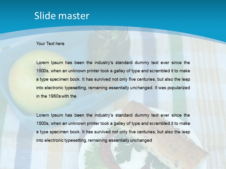 A Lunch Box With A Sandwich And An Apple On A Table PowerPoint Template