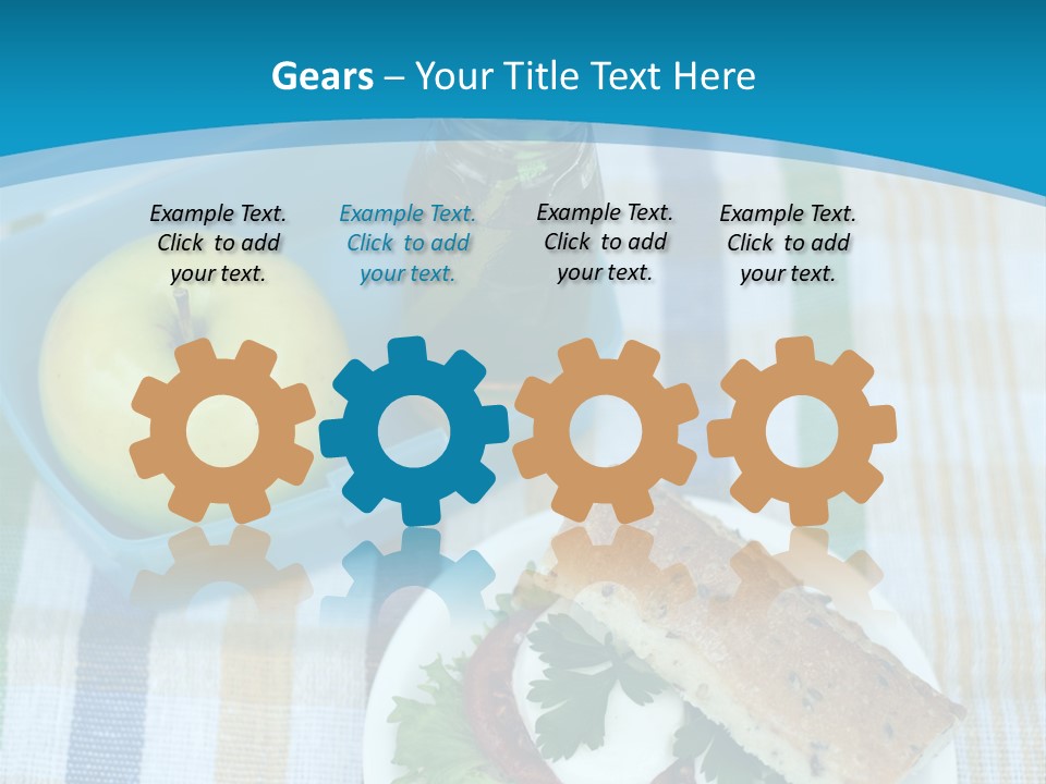 A Lunch Box With A Sandwich And An Apple On A Table PowerPoint Template