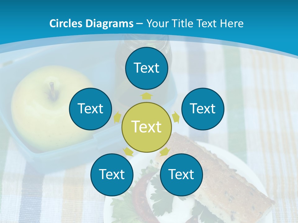 A Lunch Box With A Sandwich And An Apple On A Table PowerPoint Template