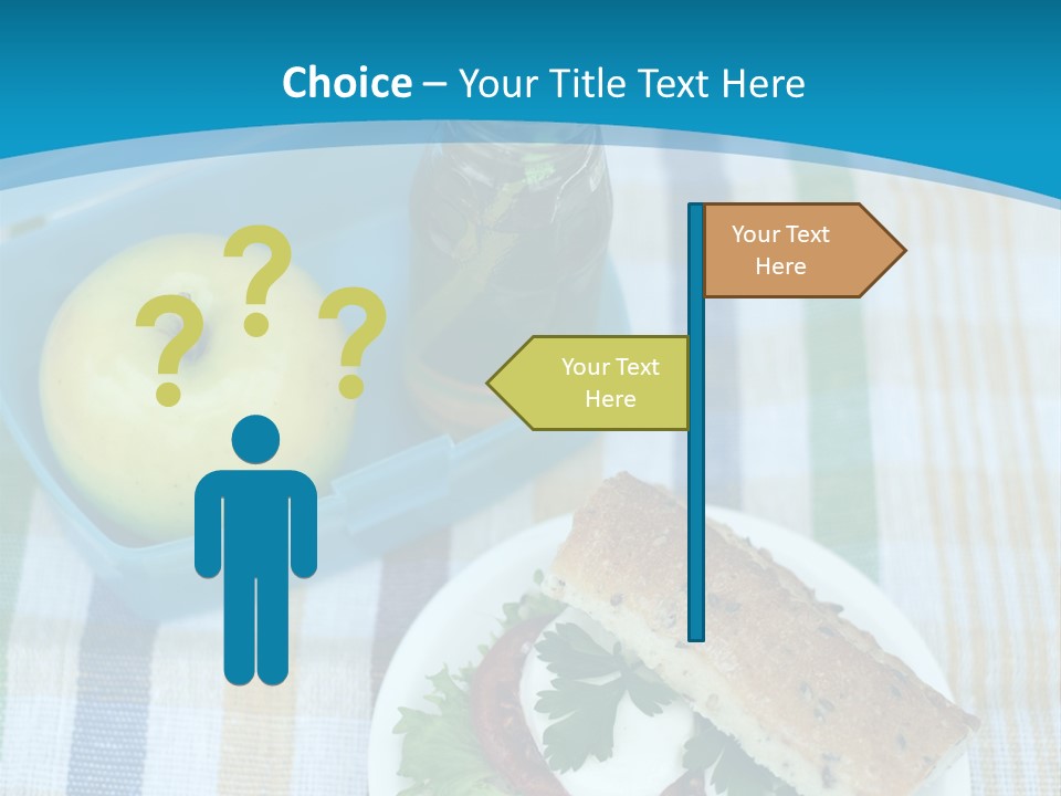 A Lunch Box With A Sandwich And An Apple On A Table PowerPoint Template