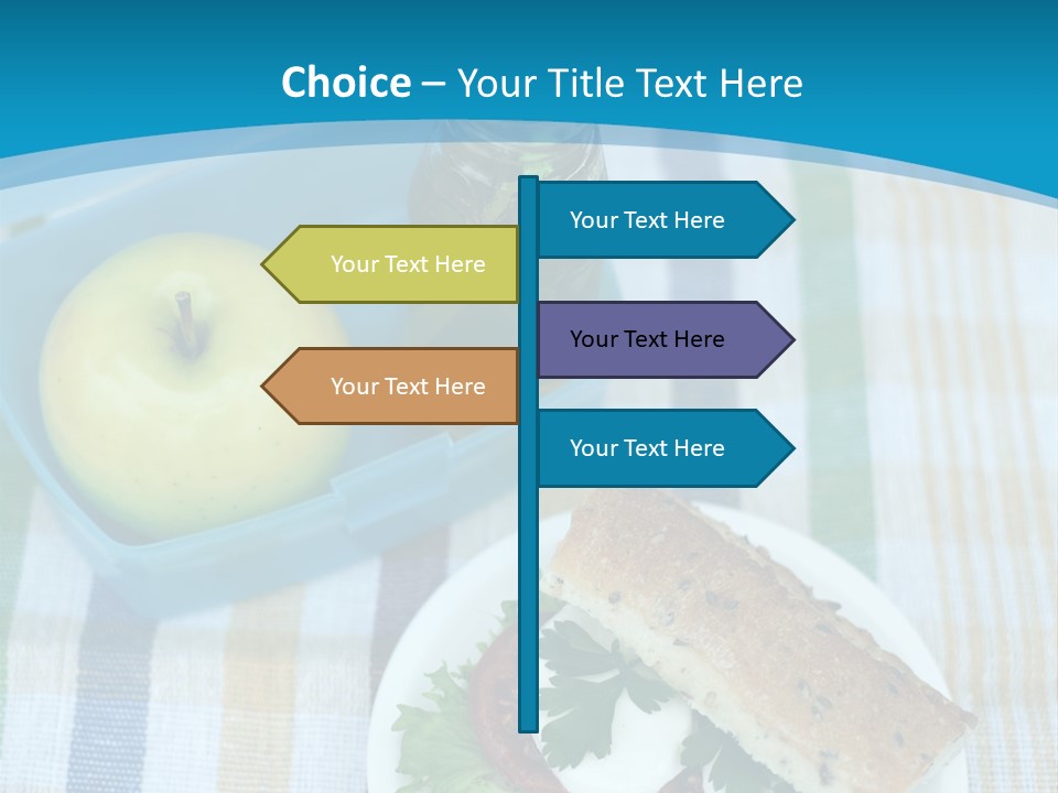 A Lunch Box With A Sandwich And An Apple On A Table PowerPoint Template