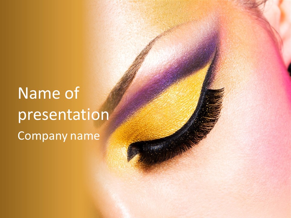 Closed Eye Portrait Eye Shadow PowerPoint Template