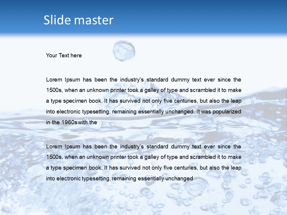 A Blue Water Powerpoint Presentation Template PowerPoint Template