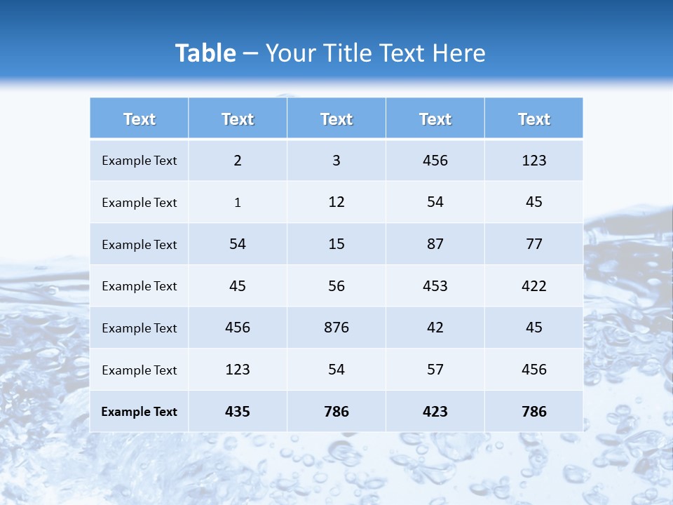 A Blue Water Powerpoint Presentation Template PowerPoint Template