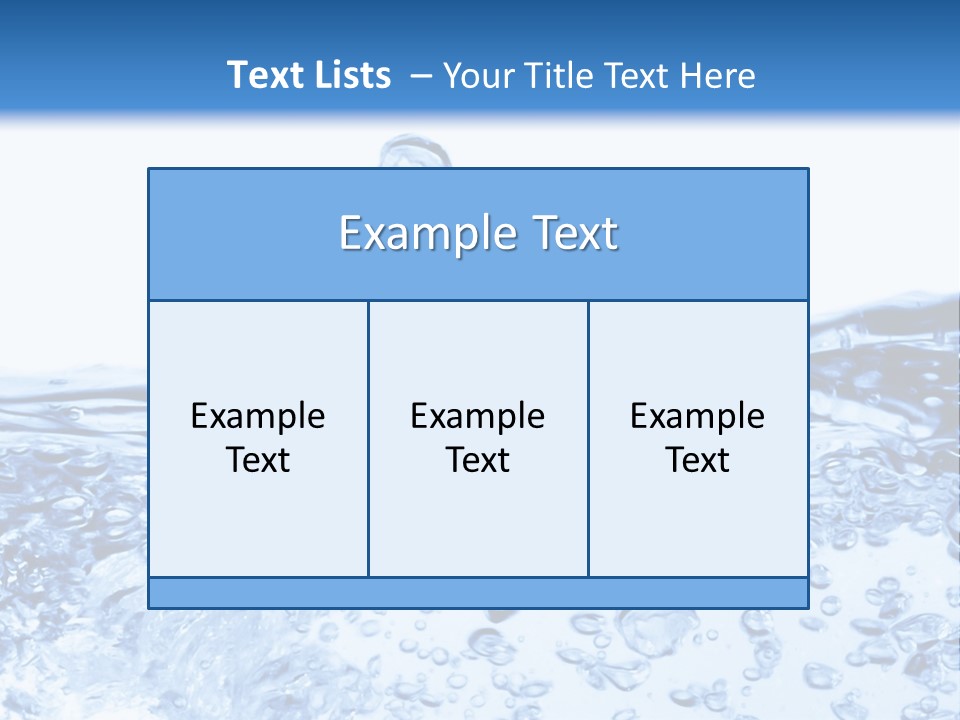 A Blue Water Powerpoint Presentation Template PowerPoint Template