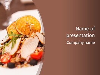 Close Breast Olive PowerPoint Template