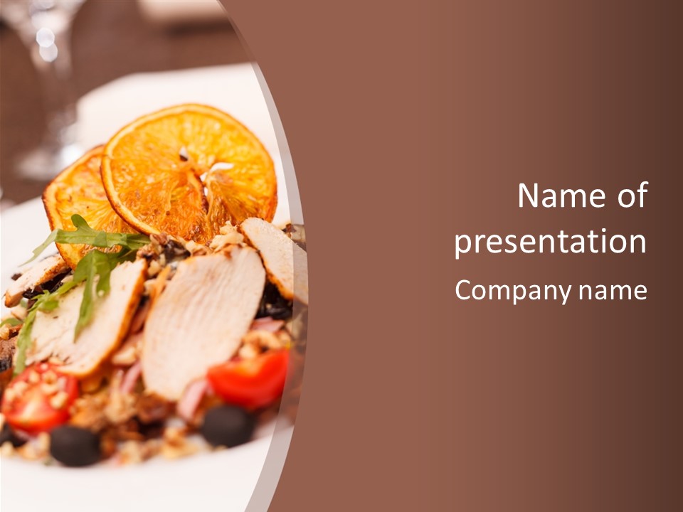 Close Breast Olive PowerPoint Template