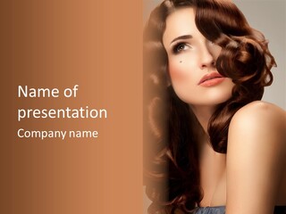 Brown Hairdressing Hairstyle PowerPoint Template