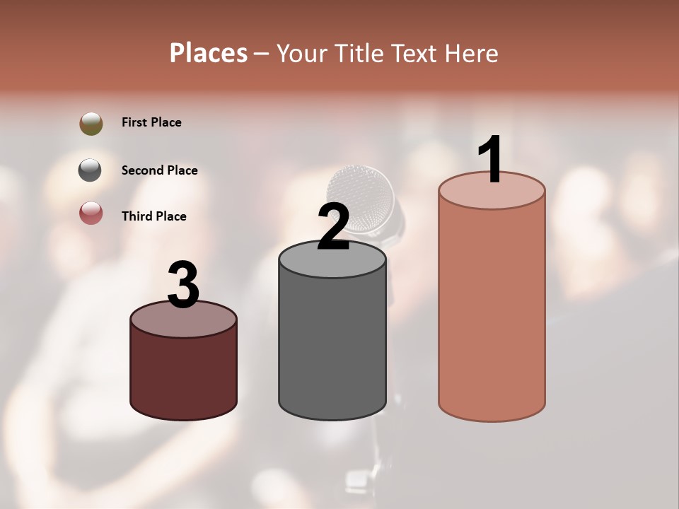 Convention Center Unrecognizable Person Microphone Stand PowerPoint Template