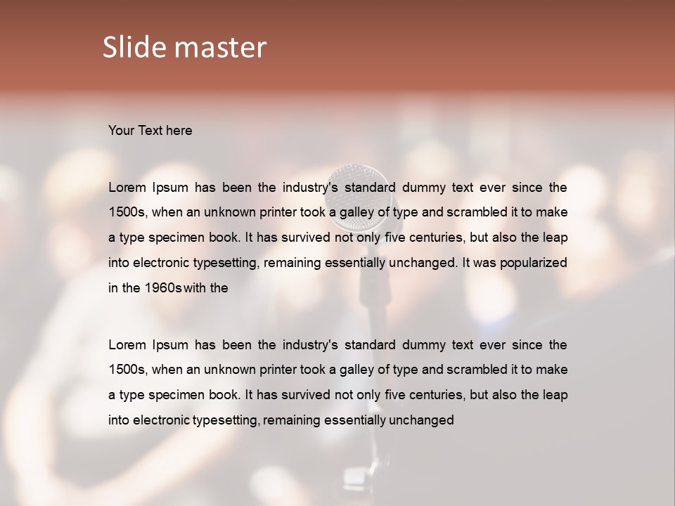 Convention Center Unrecognizable Person Microphone Stand PowerPoint Template