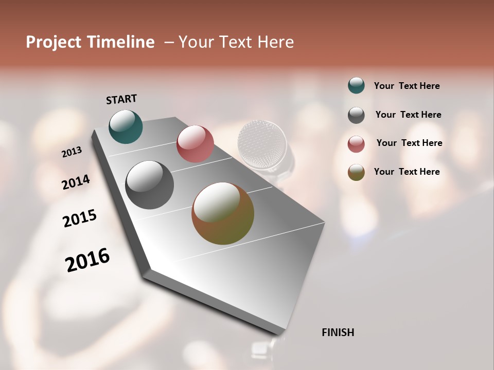 Convention Center Unrecognizable Person Microphone Stand PowerPoint Template