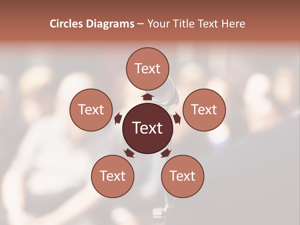 Convention Center Unrecognizable Person Microphone Stand PowerPoint Template