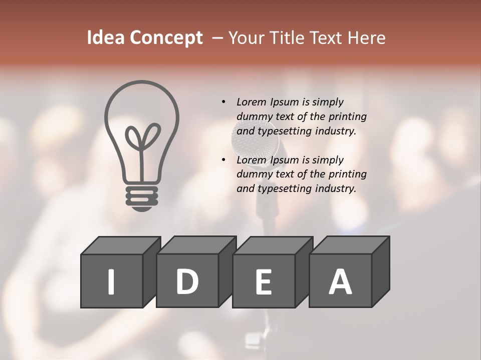 Convention Center Unrecognizable Person Microphone Stand PowerPoint Template