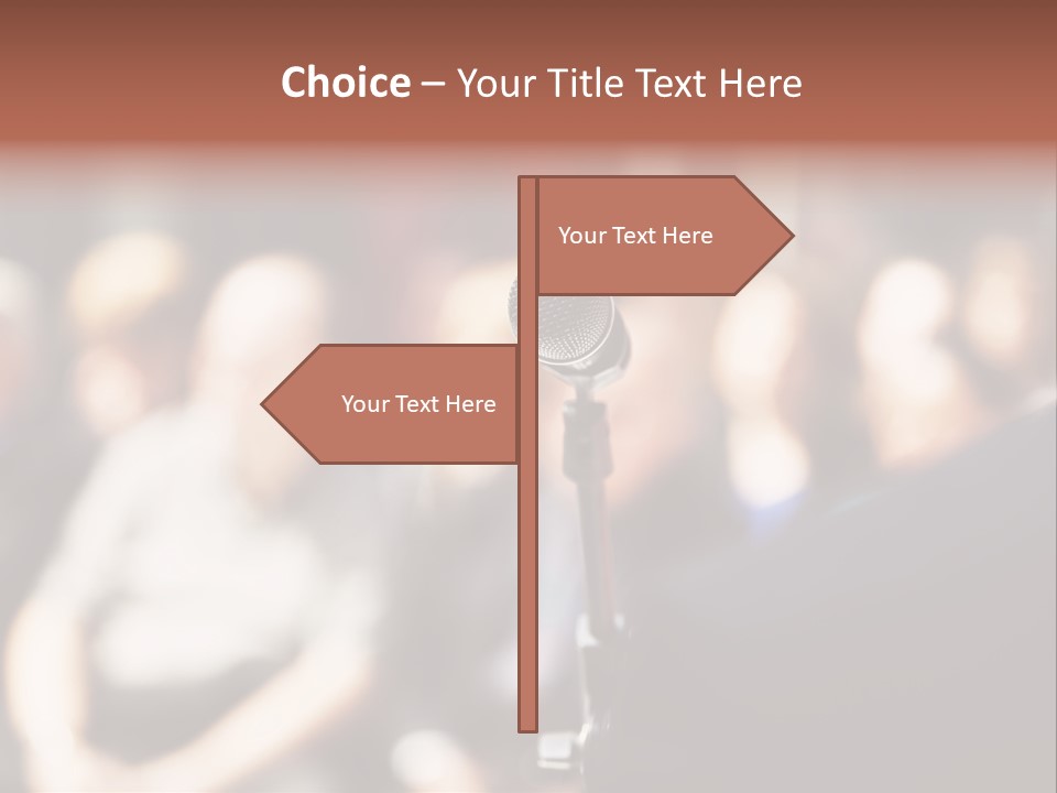 Convention Center Unrecognizable Person Microphone Stand PowerPoint Template