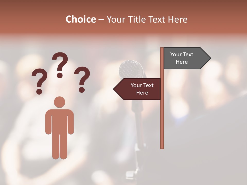 Convention Center Unrecognizable Person Microphone Stand PowerPoint Template