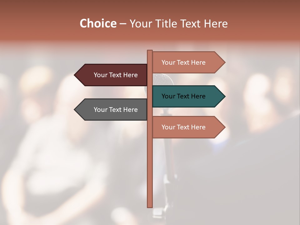 Convention Center Unrecognizable Person Microphone Stand PowerPoint Template