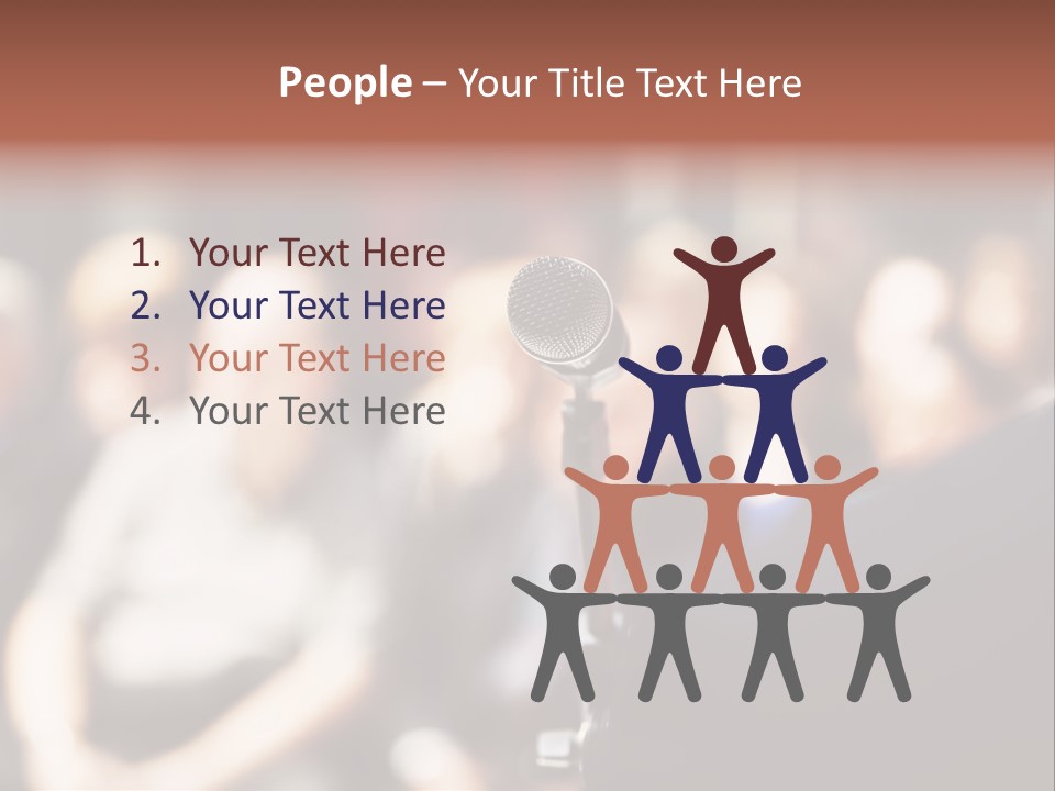 Convention Center Unrecognizable Person Microphone Stand PowerPoint Template