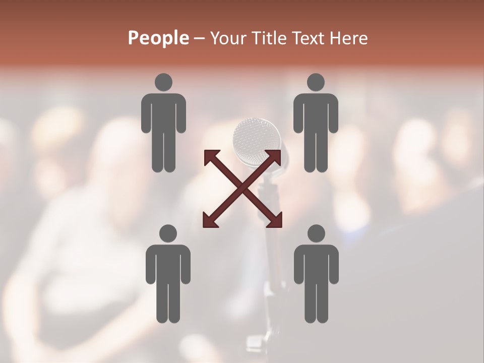 Convention Center Unrecognizable Person Microphone Stand PowerPoint Template