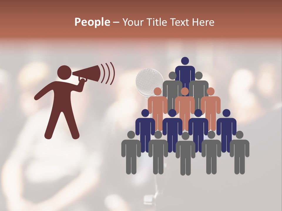 Convention Center Unrecognizable Person Microphone Stand PowerPoint Template