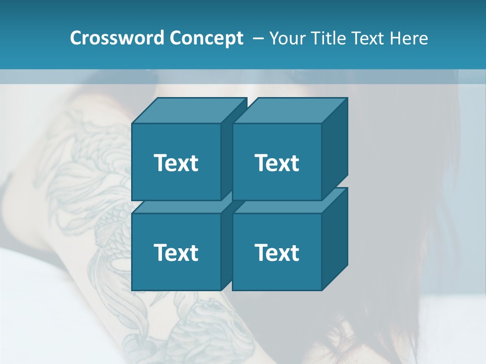 A Woman With Red Hair And Tattoos On Her Arm PowerPoint Template