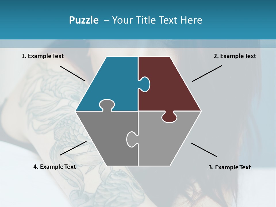 A Woman With Red Hair And Tattoos On Her Arm PowerPoint Template