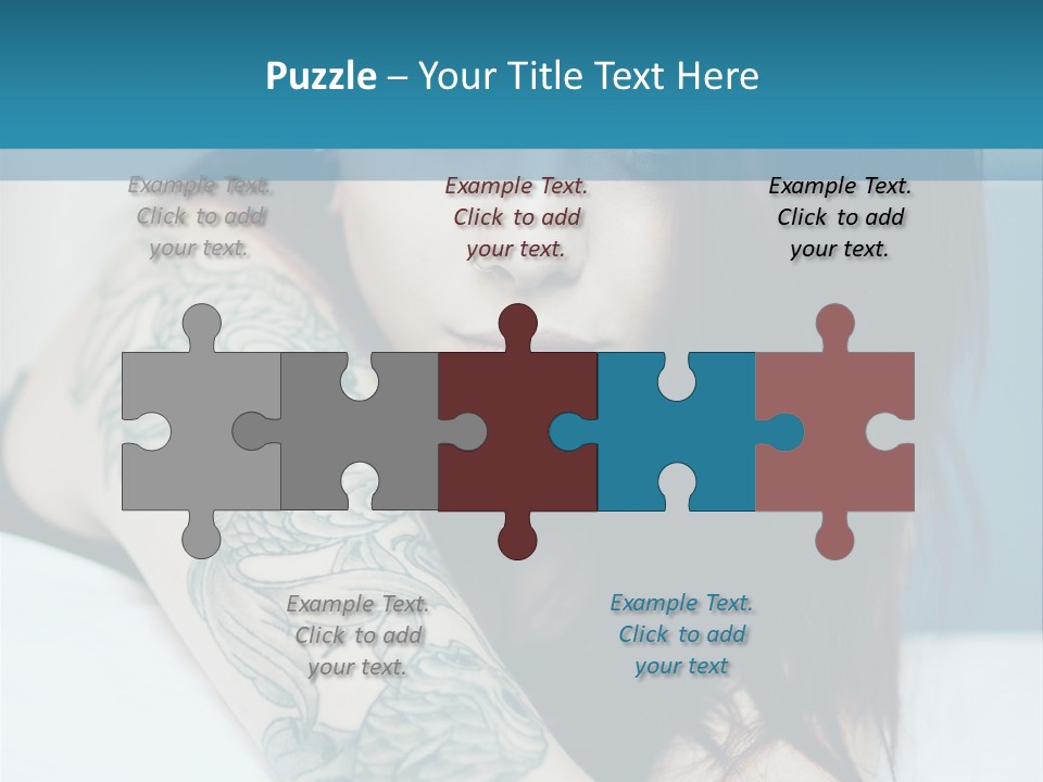 A Woman With Red Hair And Tattoos On Her Arm PowerPoint Template