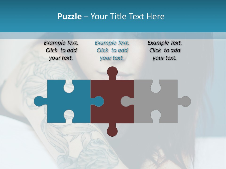 A Woman With Red Hair And Tattoos On Her Arm PowerPoint Template