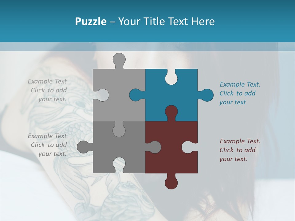 A Woman With Red Hair And Tattoos On Her Arm PowerPoint Template