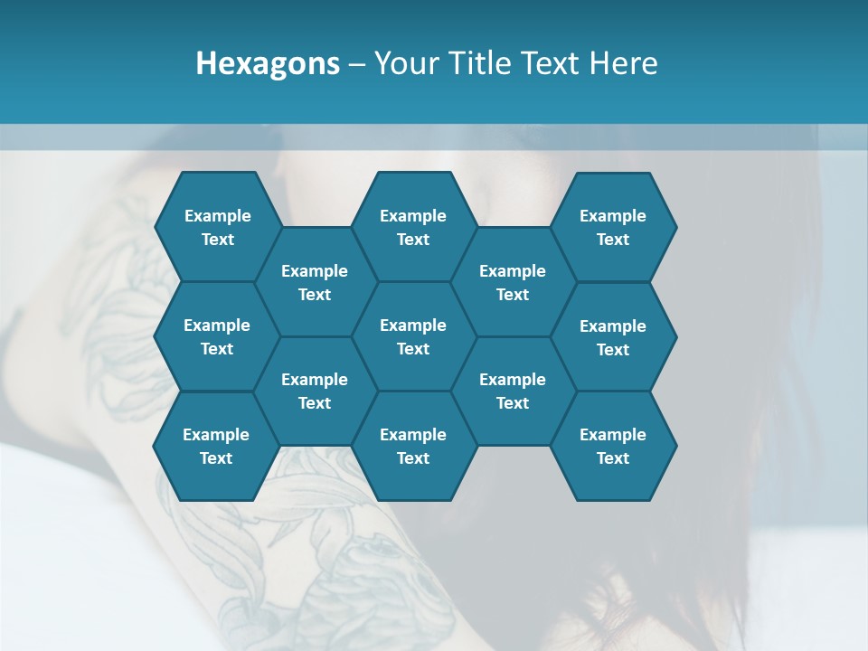 A Woman With Red Hair And Tattoos On Her Arm PowerPoint Template