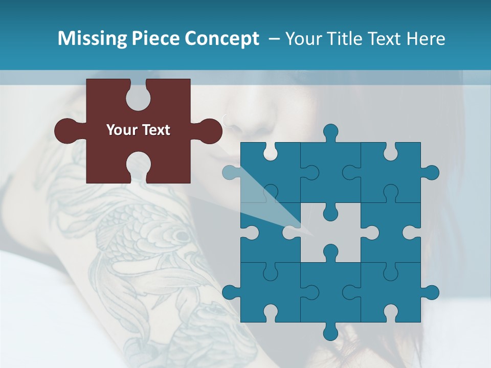 A Woman With Red Hair And Tattoos On Her Arm PowerPoint Template