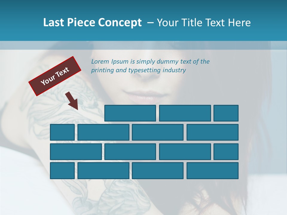 A Woman With Red Hair And Tattoos On Her Arm PowerPoint Template