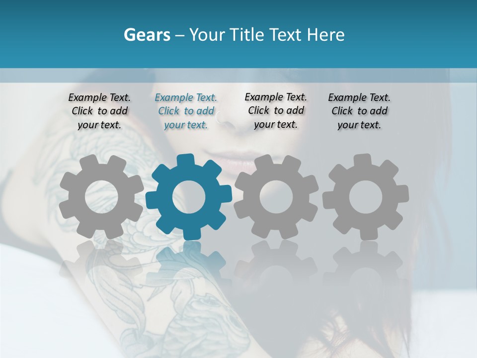 A Woman With Red Hair And Tattoos On Her Arm PowerPoint Template
