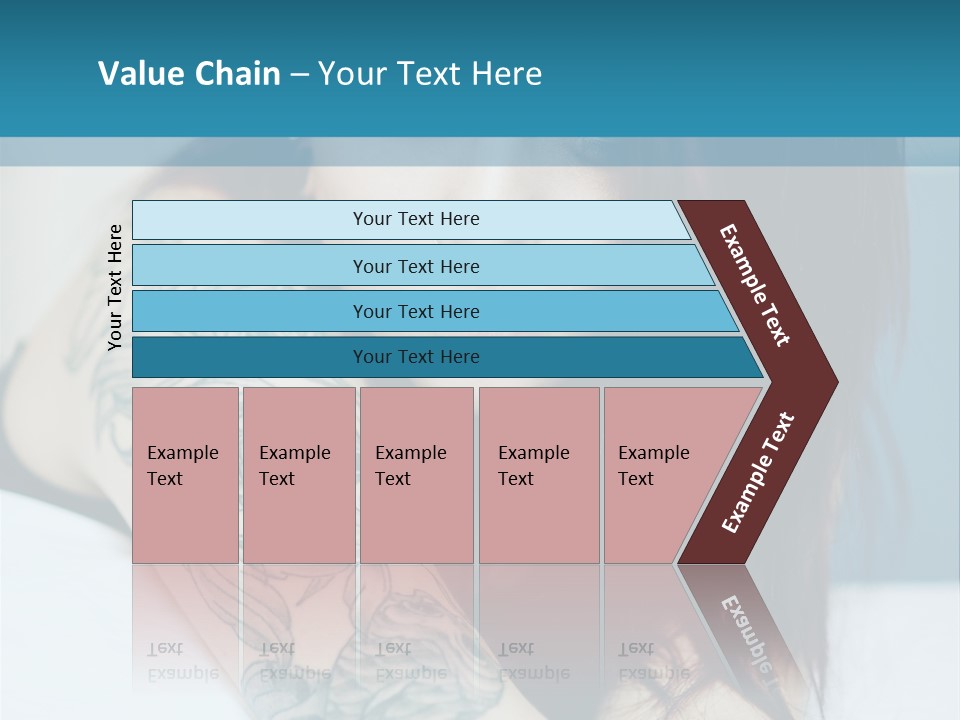 A Woman With Red Hair And Tattoos On Her Arm PowerPoint Template