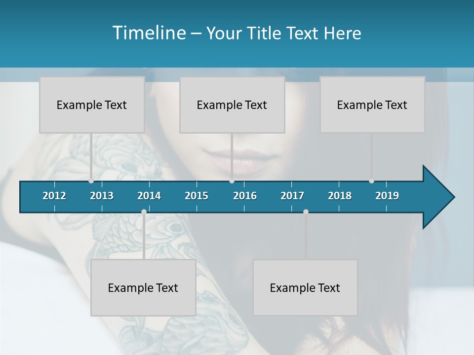 A Woman With Red Hair And Tattoos On Her Arm PowerPoint Template