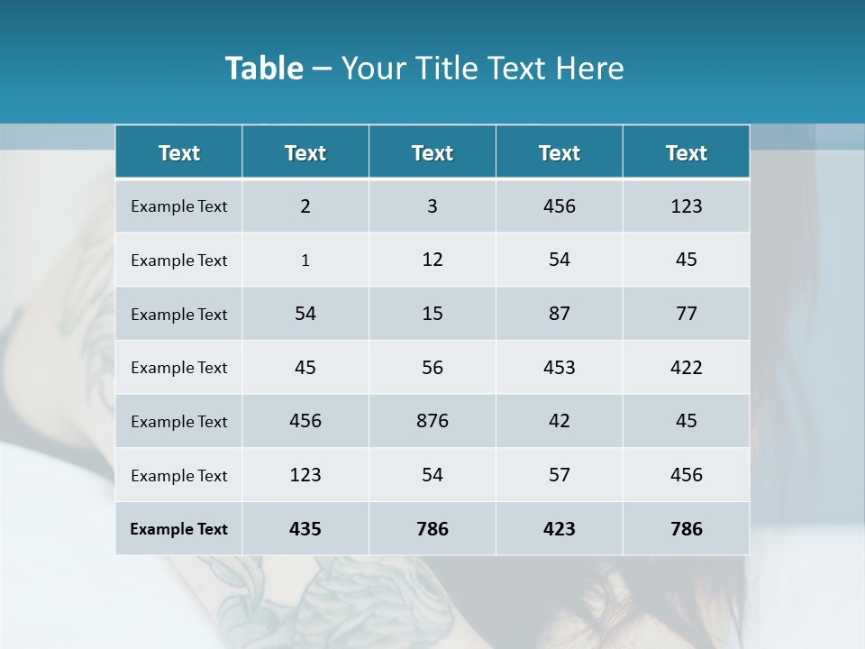 A Woman With Red Hair And Tattoos On Her Arm PowerPoint Template