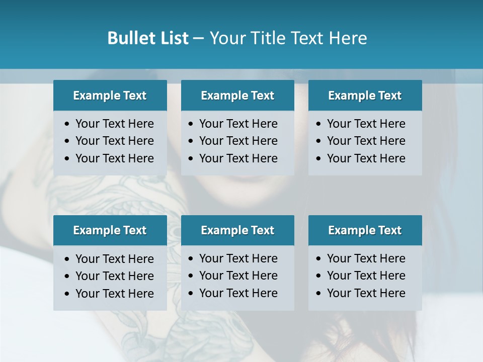 A Woman With Red Hair And Tattoos On Her Arm PowerPoint Template