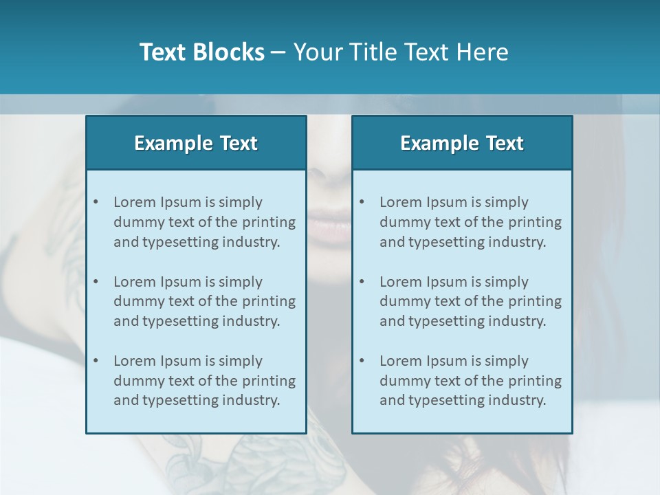 A Woman With Red Hair And Tattoos On Her Arm PowerPoint Template