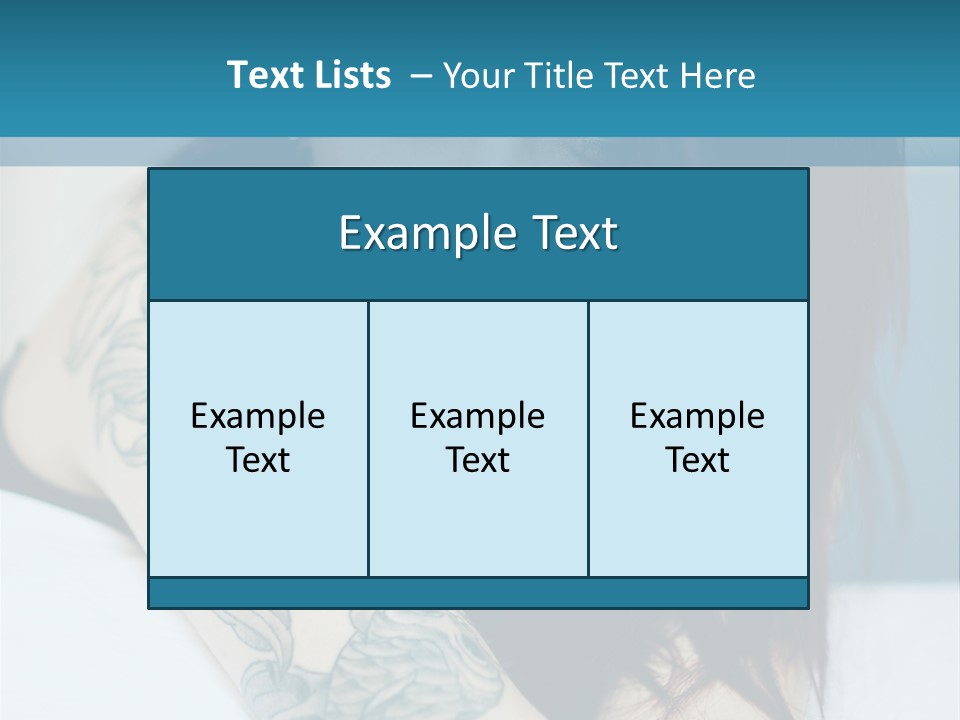 A Woman With Red Hair And Tattoos On Her Arm PowerPoint Template