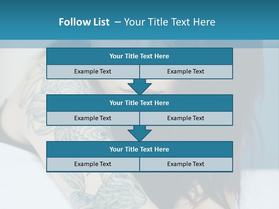 A Woman With Red Hair And Tattoos On Her Arm PowerPoint Template