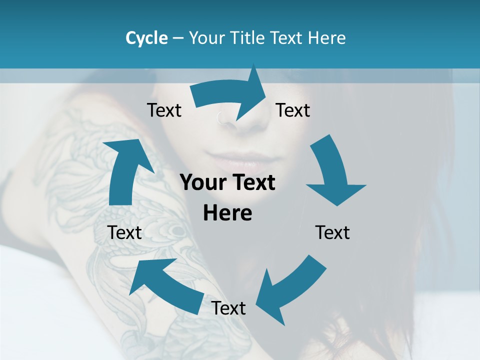 A Woman With Red Hair And Tattoos On Her Arm PowerPoint Template